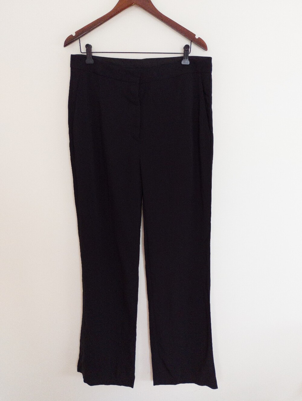 G. Label by Goop Black High Rise Straight Trousers Pants Size 12 Made in Italy